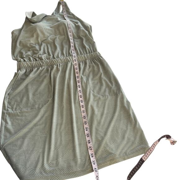 Prana Kamen Dress Green Striped Sleeveless Tank Racerback Stretchy Dress Large L - Picture 15 of 15